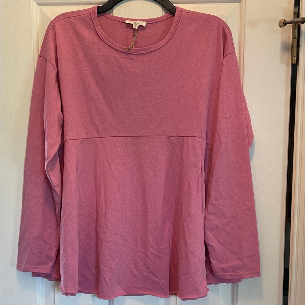 Easel Pink Long Sleeve Blouse